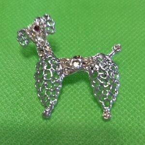 Silver Poodle Brooch
